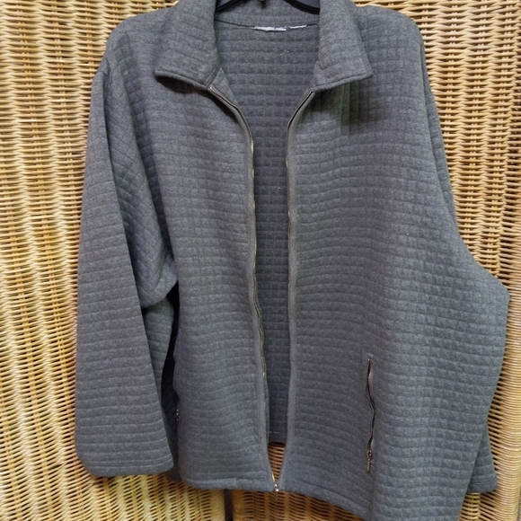 Lcb Quilted Jacket Lightweight Full Zipper 2 Pockets Gray Size 4XL/60 - Picture 5 of 7